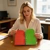 1 Set 12 Colors Budget Envelope Binder, Cash Organizer Envelopes for Budgeting, A6 6-Ring Money Planner Envelope Binder for Cash Saving