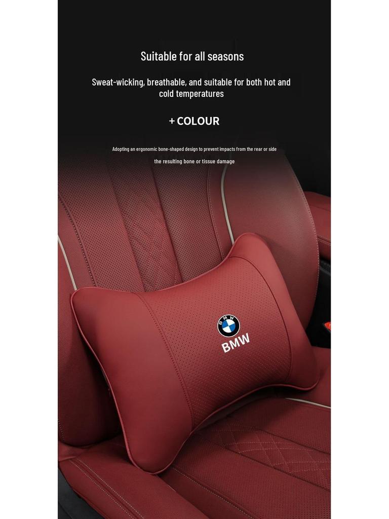 Подушка для подголовника и поясничной поддержки BMW - Подходит для X1, X3, X5 и 1/3/5/7 Серии для защиты шеи и декора салона