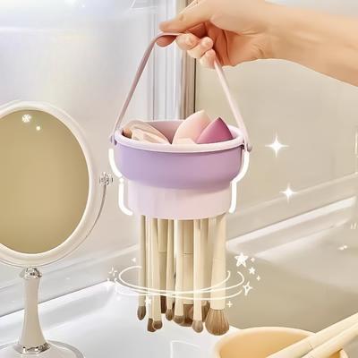 Чаша для чистки кистей для макияжа Beauty Egg Набор для чистки инструментов Кисть Пуховка для пудры Сухая чистка Силиконовая полка для сушки