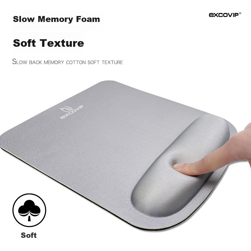 EXCO Extra Large Soft Wrist Support Mouse Pad Wrist Rest Thick Memory Foam Laptop Mouse Pad, Add-On Item for Ergonomic Business Comfortable Gray 3791