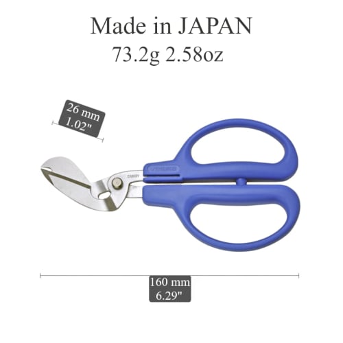 Ножницы для пластиковых бутылок Hasegawa Cutlery, Синие, PS-50H, Общая длина: 16 см, Длина лезвия: 3,4 см