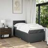 Maison Exclusive - Sommier à lattes de lit avec matelas Gris foncé 90x200 cm Tissu