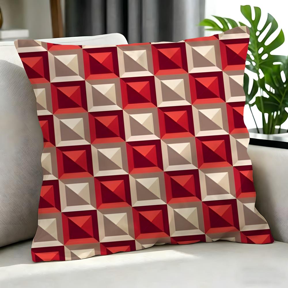 Art LLog Cabin Patterned Cushion Cover Cushion Cover Set Pcs x x x Pillowcase Decorative Sofa Home Decor