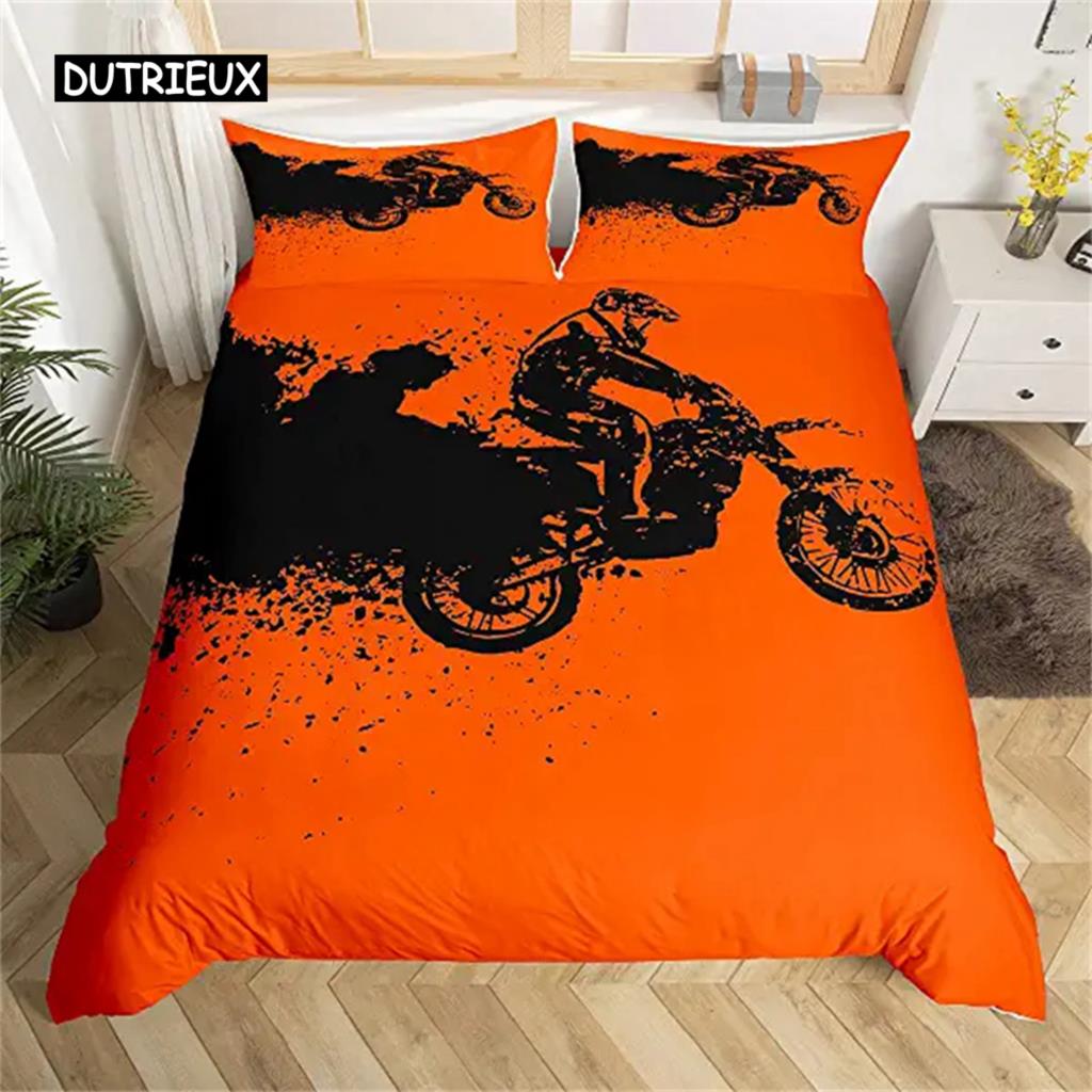 Пододеяльник для мотокросса для мальчиков, мотогонщиков, стеганый чехол для экстремальных видов спорта, тай-дай, пододеяльник для мотоциклов, мотоциклов, мотоциклов, мотоциклов