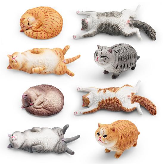 Миниатюрная фигурка котенка из ПВХ, имитация кошки, статуэтка, скульптура, развивающая игрушка-животное, украшение для рабочего стола, подарок для любителей кошек.