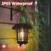 Outdoor Solar Lights Retro Lantern Hanging Wall Lamp Waterproof Vintage Metal Solar Garden Lights Villa Porch Tungsten Bulb