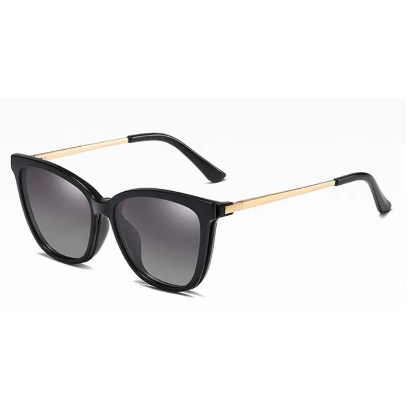 2 In 1 Finished Cat Eye Myopia Prescription Glasses Women Optical Magnetic Clip On Polarized Sunglasses Degree 0-6.0 Oculos
