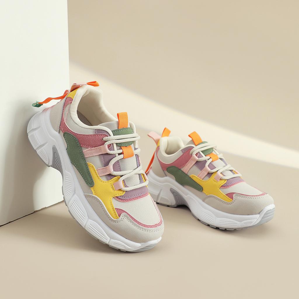 Women's Shoes 2025 Spring Autumn New Comfortable Hard Wearing Casual Shoes Non Slip Platforms Sneakers Lace-up Vulcanized Shoes