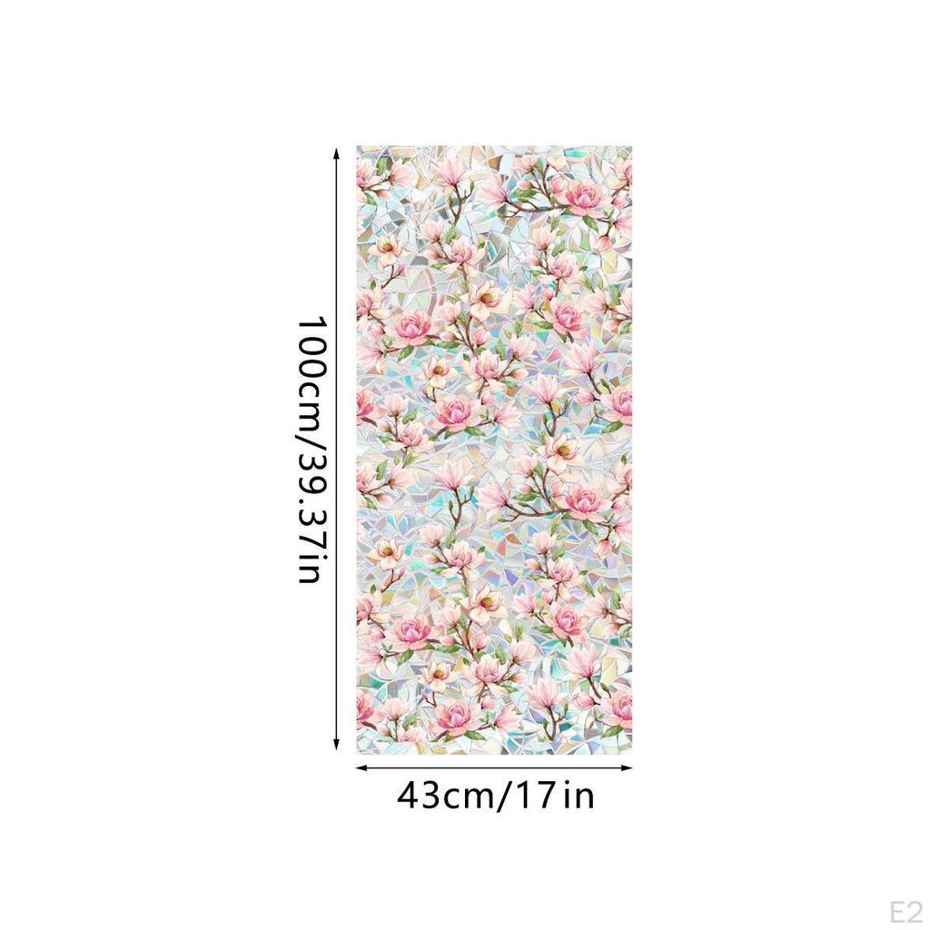 Flower Design Window Cling Glass Sticker for Car And Home Decor