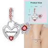 925 Silver 12 Months Birthstone Heart-shaped Beads Charms Fit Original Bracelet Charm Beads Necklace Diy Female Jewelry