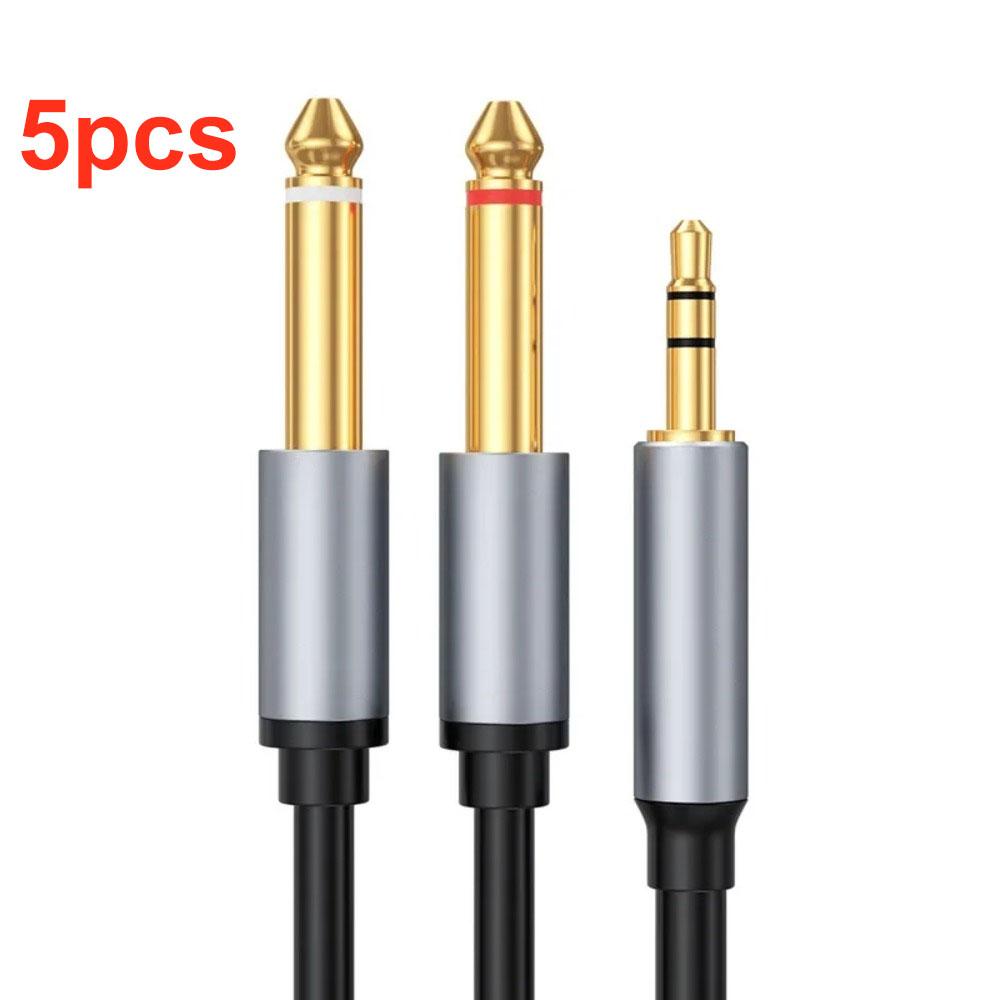 3.5mm to Dual 6.35mm Audio Cable Stereo Y Splitter 1/8" TRS to Double 1/4" TS Jack for Phone PC Mixer Amplifier Speaker iPod