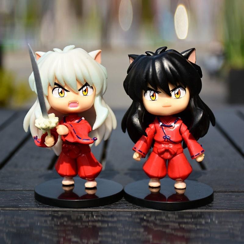 New Inuyasha Anime Figure Higurashi Kagome Miroku Sesshoumaru Action Version Toys Pvc Model Doll Gifts Kids Q for Poseable Articulated Scale 2