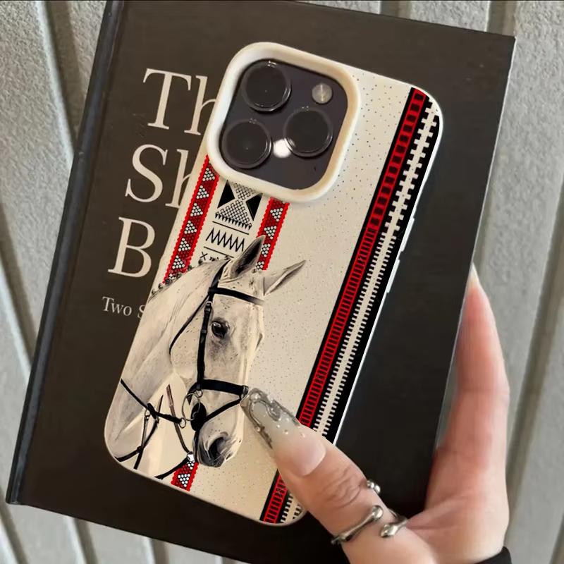 Винтажный чехол для телефона с узором Тотемная Лошадь для iPhone 11 12 13 14 15 16 17 Pro Max 17 Air 15 14 Plus X XS XR Мягкий силиконовый чехол