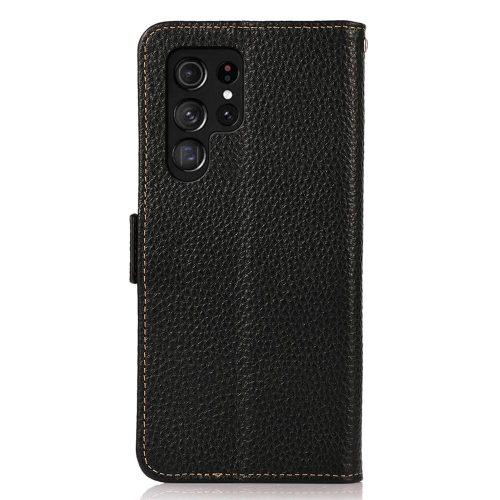 KHAZNEH for Samsung Galaxy S26 Ultra Phone Case Genuine Cow Leather Cover RFID Blocking
