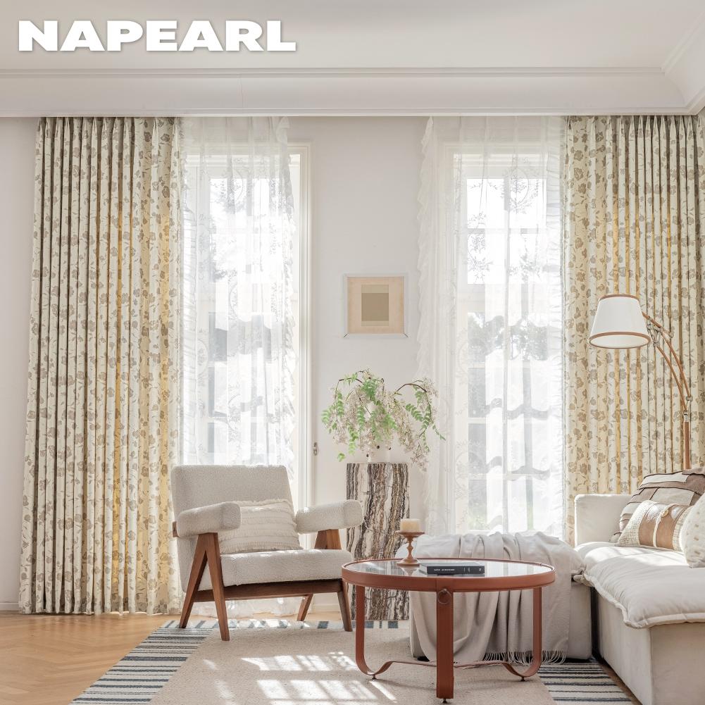 1 шт. NAPEARL 70-80% затемнение романтический французский рисунок розы оборки удобные шторы для спальни гостиная домашний декор