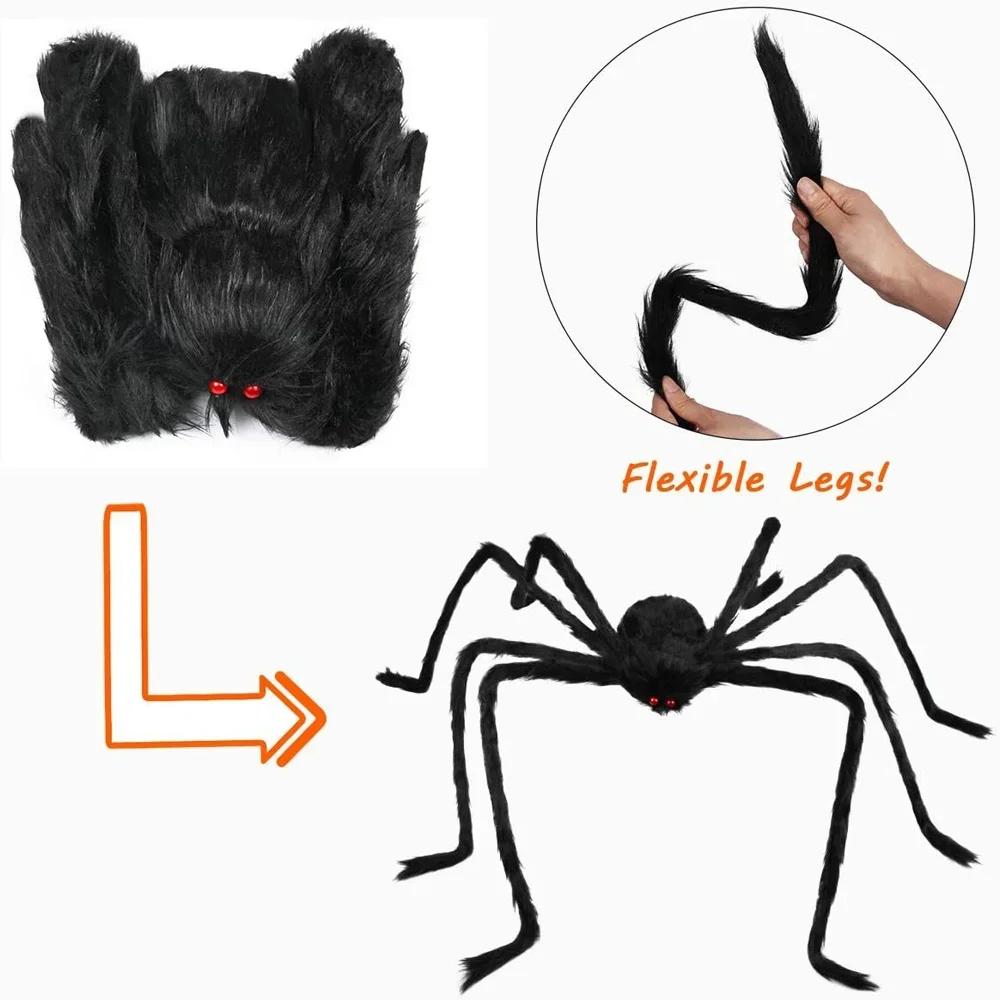30-200cm Big Spider for Halloween, Giant Spider Decoration, Professional Accessories, for Outdoor Yard, Scary Decoration