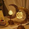 1 Pcs Golden Ramadan Moon Led Lamp Decoration Home Metal Ramadan Lamp Decoration Eid Al-Adha Muslim ZH