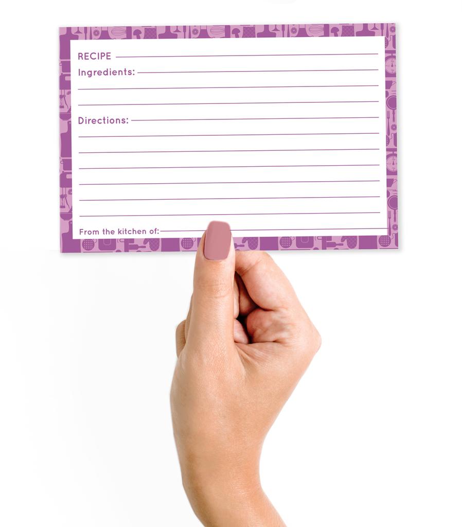 Inkdotpot Карточка с рецептом 6x4 дюйма, односторонние карточки с рецептами, рамки, карточки с рецептами, свадьба, девичник, детский душ — упаковка