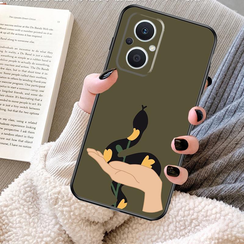 Чехол Рука Змея Цветок для OPPO Reno 12 F 13 13F 11F 8T 7 8 10 Pro OPPO Find X8 Pro X6 X3 X5 Lite Чехол Fundas