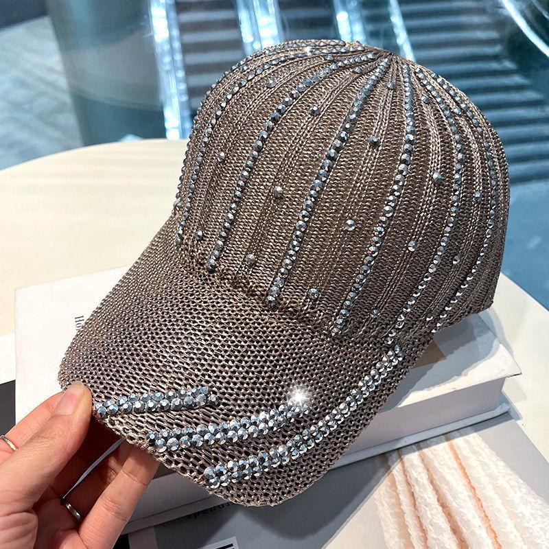 Гламурная бейсболка со стразами — роскошное мерцание для стиля и защиты от солнца, дышащая, трикотажная мягкость — универсальная повседневная одежда