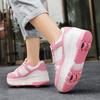 29-40 Детские четырехколесные разборные плоские туфли Runaway Shoes / Колесные скейт-кеды с колесами для женщин