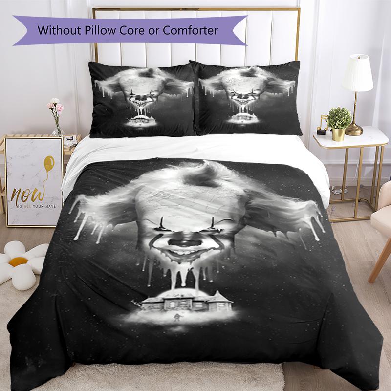 3pcs Pennywise the Dancing Clown1 pattern bedding set duvet cover set includes duvet cover &pillowcases, perfect all season bedroom decoration & gift