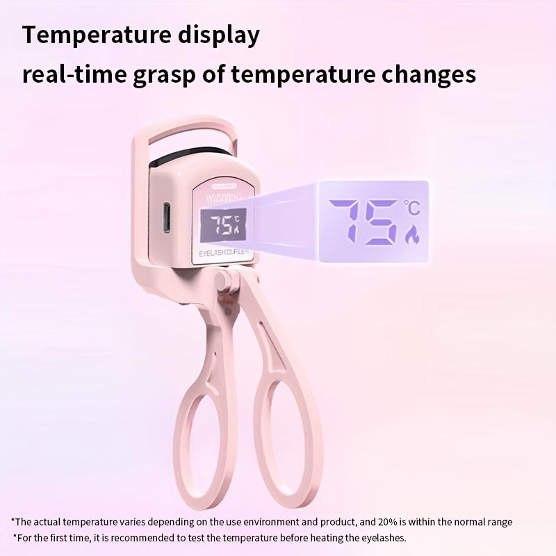 USB Rechargable Electric Eyelashes with LED Power Display Screen Silicone Pad Changes Color with Temperature Rise Quickly Heats Up for 30 Seconds