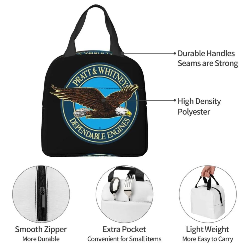 Pratt & Whitney Logo Dependable Engines Insulated Lunch Bag for Kids School Cooler Thermal Food Box Tote Leakproof