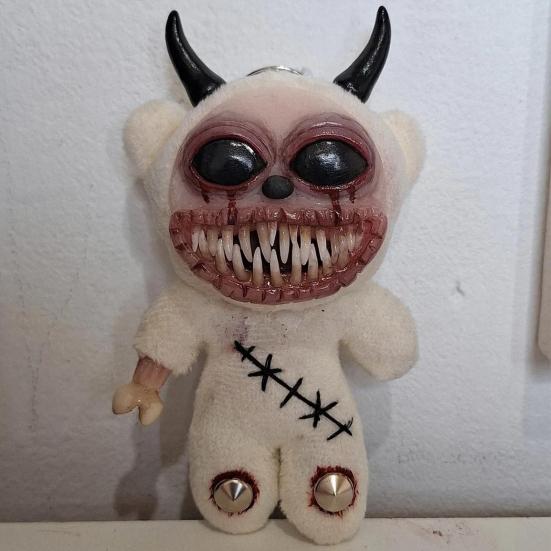 Gothic Halloween Keychain Handcrafted Punk Rock Keychain with Weird Horror Doll Design Backpack Accessories