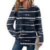 Women's Striped Print Round Neck Long Sleeve Loose Casual Top