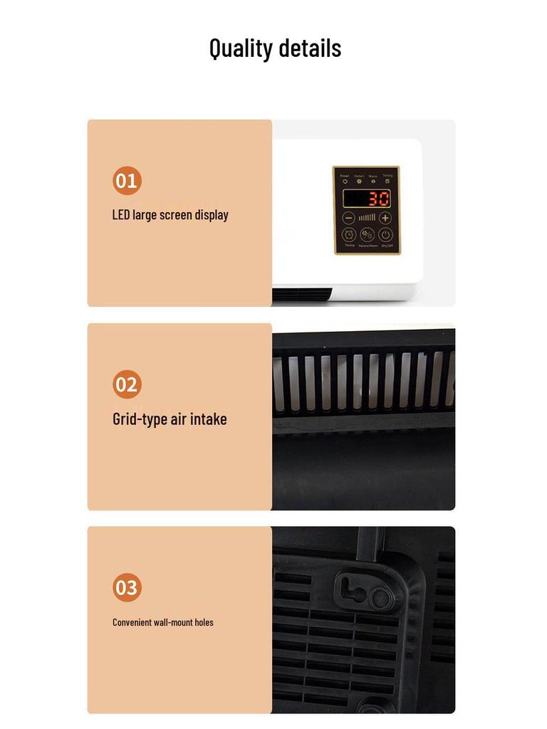 US 110V Wall-Mounted Heater: Dual-Function Cold & Warm Blower