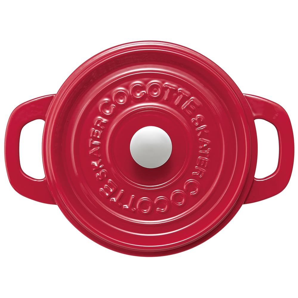 Кокотница Skater IH, совместимая с паприкой, 20 см, кастрюля, двуручная, для готовки, чугунная, эмалированная, красная, INCT20N-A