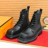Модная мужская деловая обувь челси черного цвета на толстой подошве, прочная, модная, брендовые ботинки с большой головкой, уличные тренировочные рабочие ботинки, мужские размеры 38-45