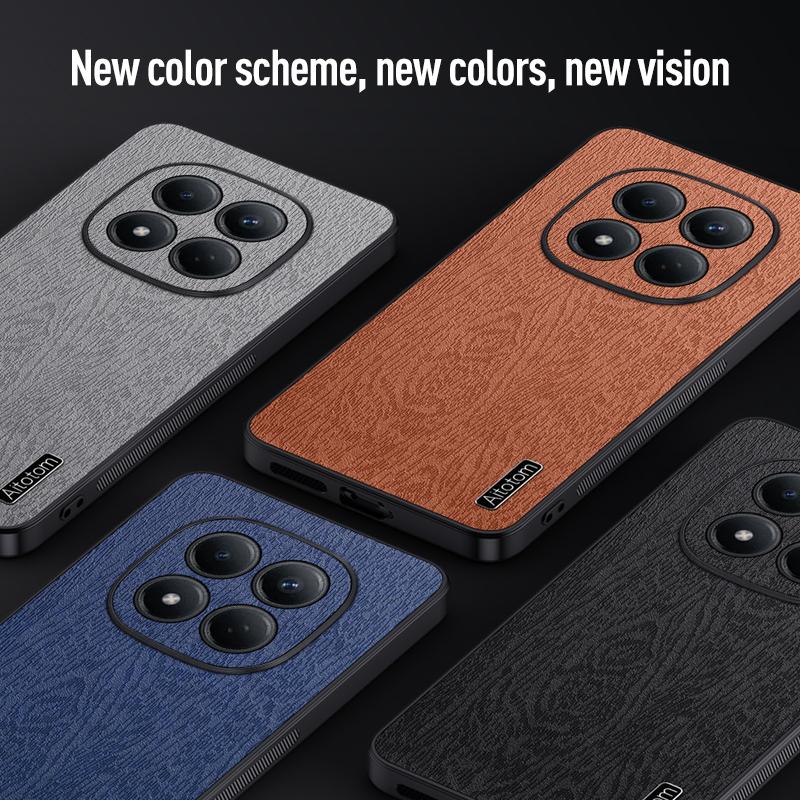 Роскошный кожаный чехол-накладка с узором "Дерево" для Xiaomi Redmi Note 15 14 Pro 5G 4G Xiaomi 15T 14T Pro Гибридный ударопрочный матовый чехол для телефона из ТПУ+ПУ