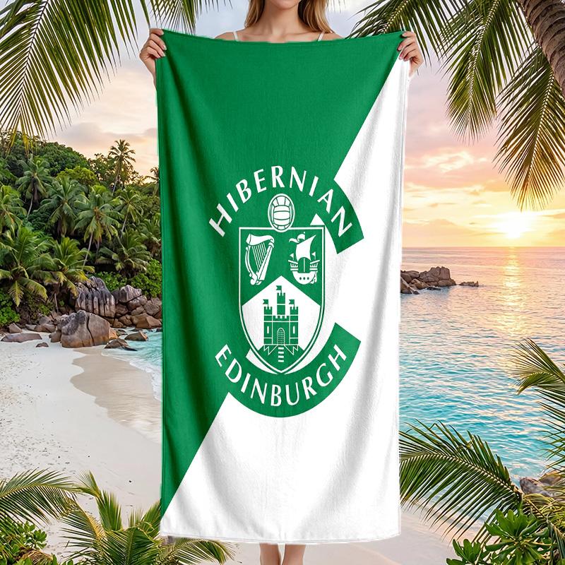 Hibs FC принт Быстросохнущее пляжное полотенце Микрофибра Впитывающее Портативное для путешествий Полотенце для плавания