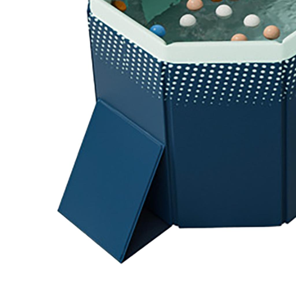 1.6m Foldable Pool Rectangular Shaped Thickened PVC Swimming Pool for Home Use Blue