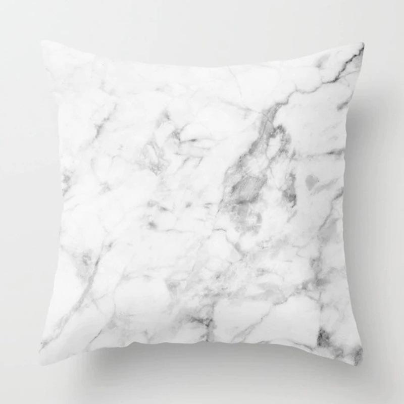 New Sofa Pillowcase, Marble Pattern Peach Leather Velvet Material Pillowcase, Soft