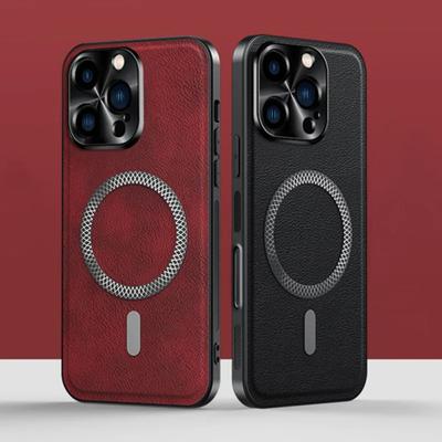 Ретро кожаный магнитный чехол для телефона для iPhone 17 16 11 12 13 14 15 Pro Max Plus Бизнес Защита камеры Ударопрочный Тонкий чехол