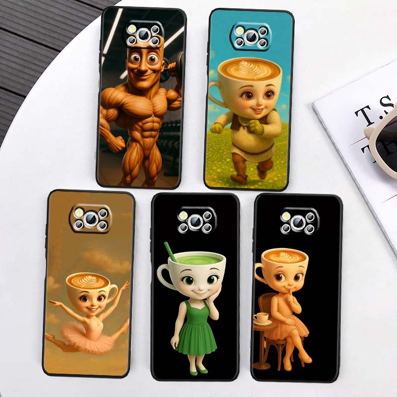 Чехол для телефона с узором Tung Tung Tung Sahur для Xiaomi Mi Poco F3 F4 F5 F6 X3 X4 X5 X6 X7 M3 M4 M5 M6 M7 GT Pro 5G Черный