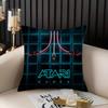 Classic A-AtariS Game Logo Pillow Case Home Dorm Chair Back Short Plush Double-sided Printing Office Nap Time Cushion Cover