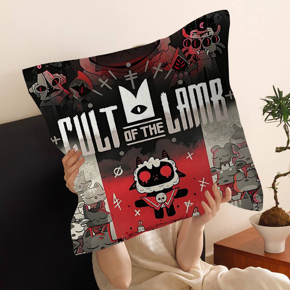 Game Cult Of The L-Lamb Pillow Cushion Cover Pillowcase Living Room Sofa Home Decor