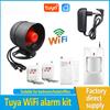 Tuya WiFi Умная сирена-сигнализация 110 дБ | Беспроводная охранная сигнализация IP65, водонепроницаемая, с голосовым управлением Alexa/Google Home