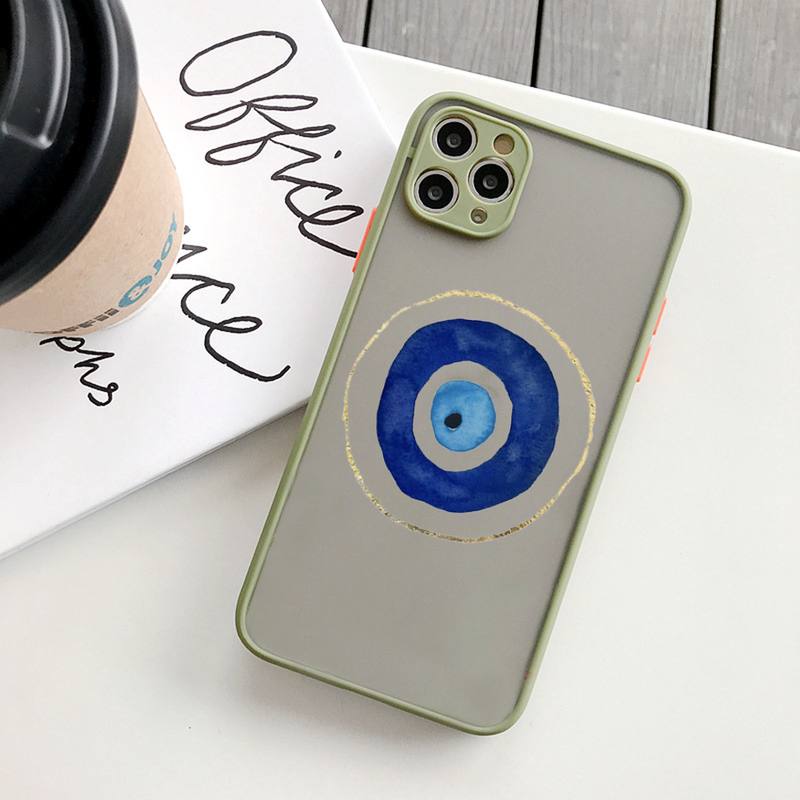 Turkish Evil Blue Eye Phone Case Matte Transparent For Iphone 14 11 12 13 Plus Mini X Xs Xr Pro Max Cover