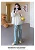 2026 Spring Maternity V-Neck Embroidered Doll Shirt – French Korean Style Loose Top