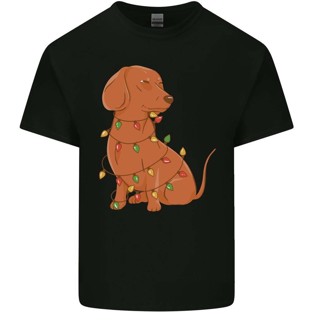 A Funny Christmas Tree Dachshund Mens Light Cotton T-Shirt Unisex T-Shirt