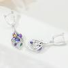 Серьги Orstarry из серебра S925 Изысканная синяя бабочка Цветок фиолетовый ирис Серьги для женщин Подарок на день рождения Серебряные украшения