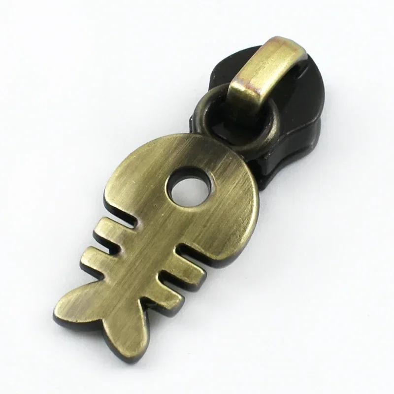 Meetee 5-20 шт. 5# Слайдер для нейлоновых молний, головка молнии из цинкового сплава, декор, бронзовый пуллер для молний, аксессуары для шитья куртки, пальто