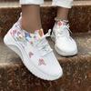 Мода женские модные принтовые кроссовки на платформе весна осень вязаные сетчатые теннисные туфли женские легкие нескользящие повседневные прогулочные туфли