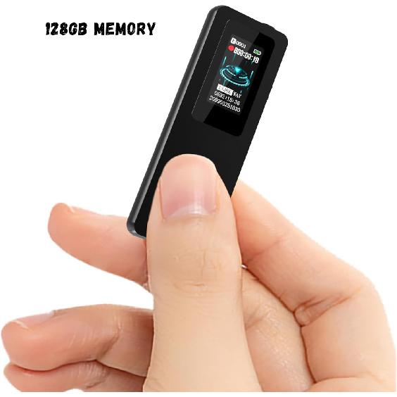 128GB Digital Voice Recorder, 3072Kbps Voice Activated Recorder with Playback, HD Noise Reduction for Lectures Interviews Meetings Classes