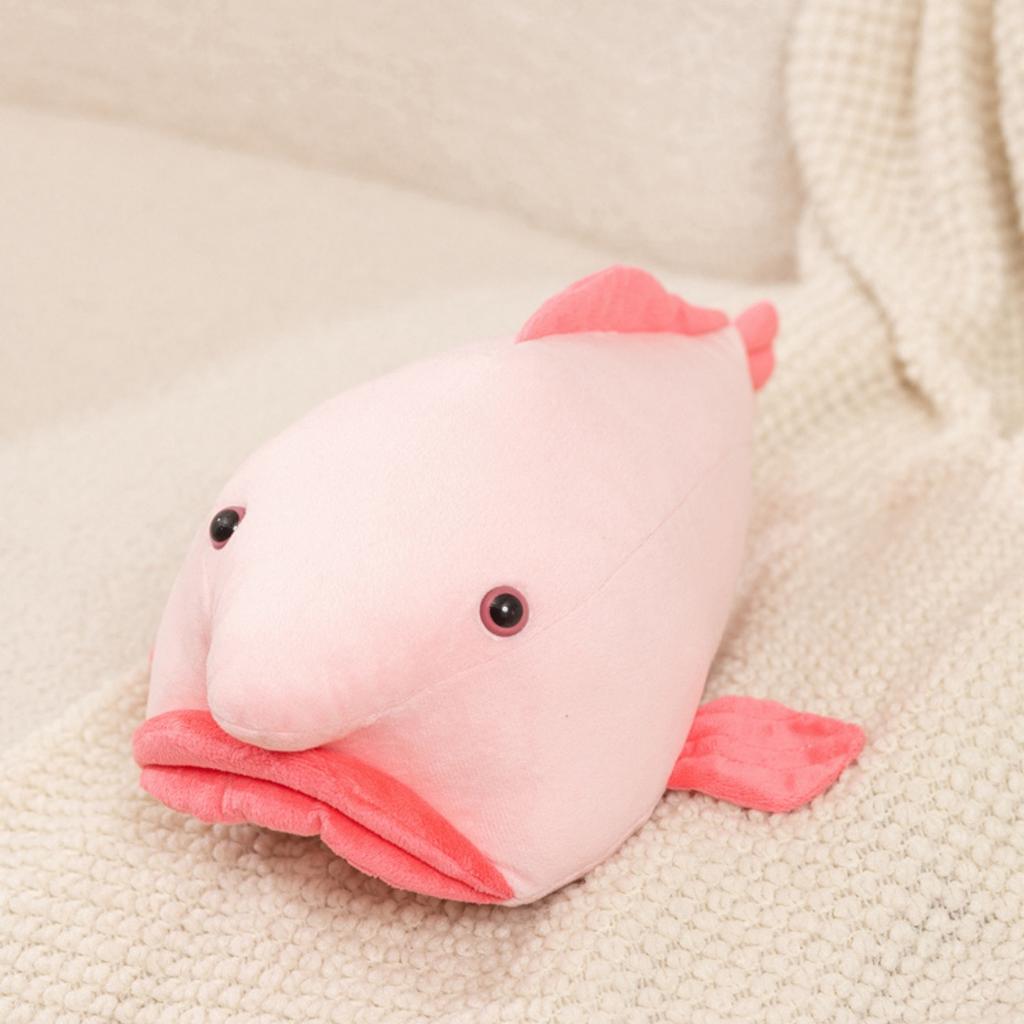 Ugly-Cute Blobfish Plush Toy Soft Stuffed Animal Pink Blobfish Plushie Funny Collectible Birthday Xmas Gift for Kids Home Decor